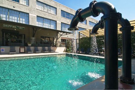 Lofty Pool Area at The Mitchell Lofts