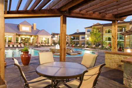 Sparkling Pool with Cabanas at Apartments in Round Rock