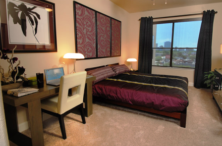 Bedroom at Alexan Upper Kirby
