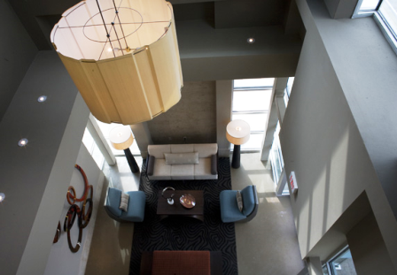 Downward View of Interior at The Lofts at the Triangle