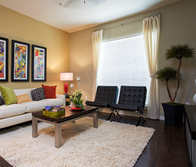 Living Room at Mosaic at Mueller Apartments