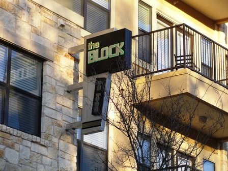 Exterior View of The Block on Leon Apartments