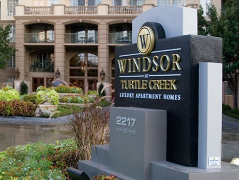Entrance to Windsor at Turtle Creek Apartments