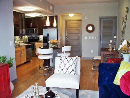 Fashionable Living Area for Downtown Austin Apartment Residents