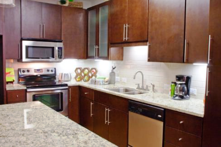 Island Kitchens with Bamboo Flooring at Austin, TX Gables Apartments
