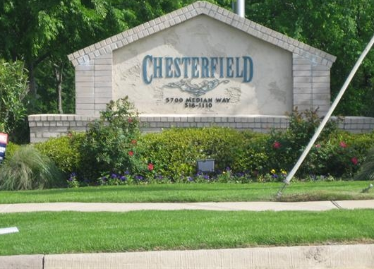 Entrance Sign for Chesterfield Apartments