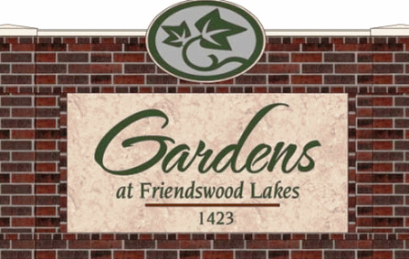 Gardens at Friendswood Lakes Apartments Sign