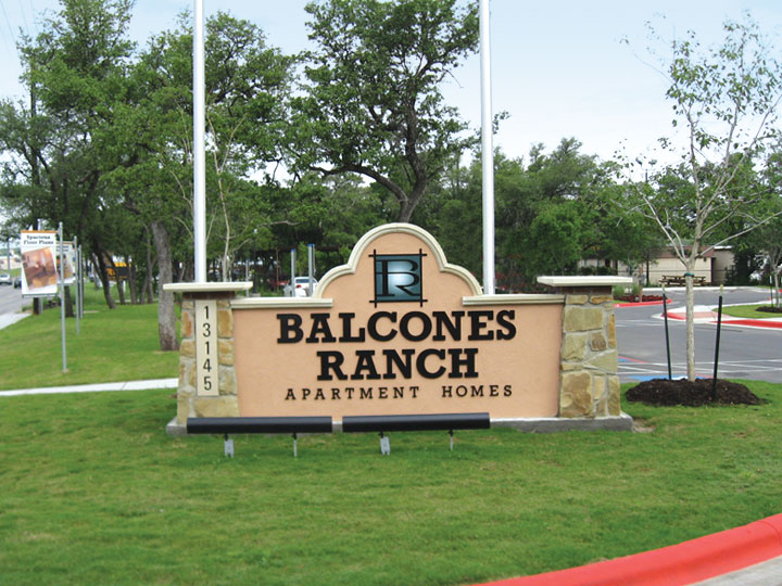 Entrance Sign at Balcones Ranch Apartments