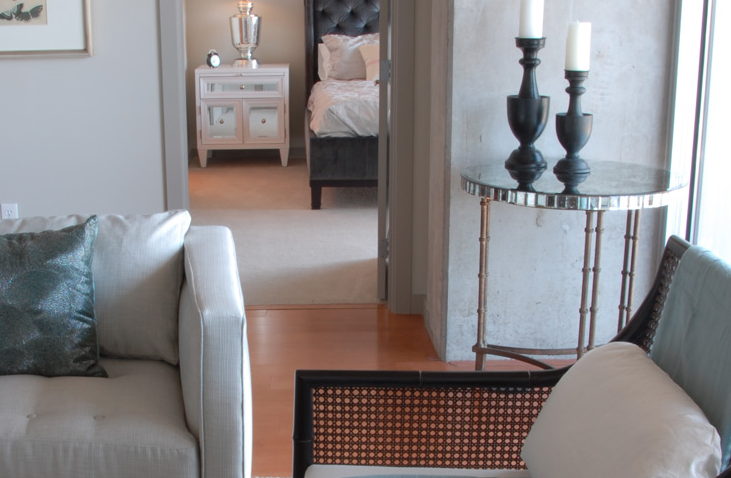 Living Room at Dallas High Rise Apartments
