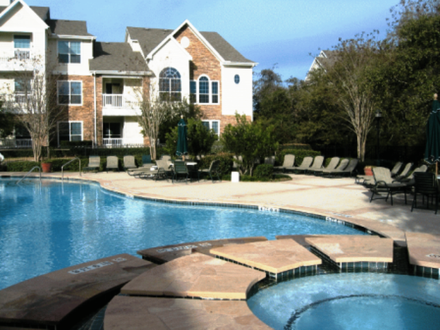 Pool Area at Alexan Ribelin Ranch in Northwest Austin
