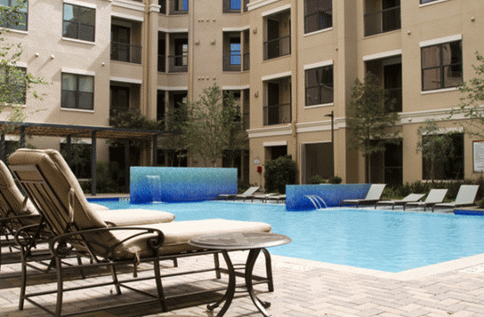 Sparkling Pool at these Apartments in The Woodlands, TX