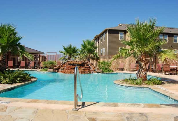 Sparkling Pool at these San Marcos Texas Apartments